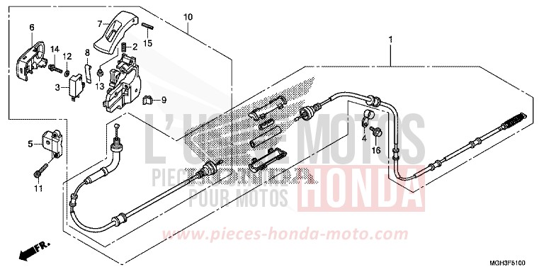 PARKING BRAKE for VFR1200X Dual Clutch CANDY PROMINENCE RED (R342) from 2012